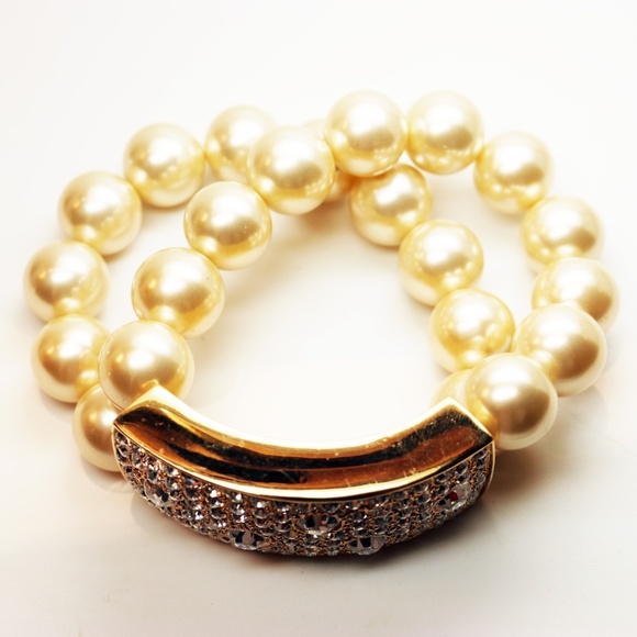 RARE! Vintage KENNETH JAY LANE Pearl Bracelet - Picture 7 of 15